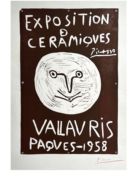 Pablo Picasso 1881 1973 67x44 Cm Exposition Ceramiques Vallauris 1958 Hand Signed Catawiki