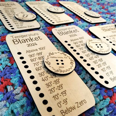 color chart for temperature blanket