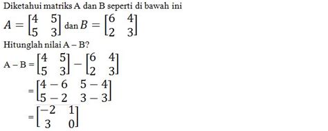 Contoh Soal Matriks Penjumlahan Pengurangan Perkalian Dan Adonan Hot Sex Picture