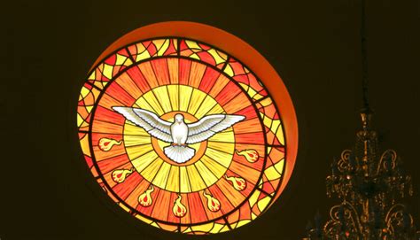 Stained Glass With Image Of The Holy Spirit Catholic Digest