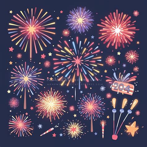 Independence Day 2024 Fireworks Festival Poster Premium Ai Generated