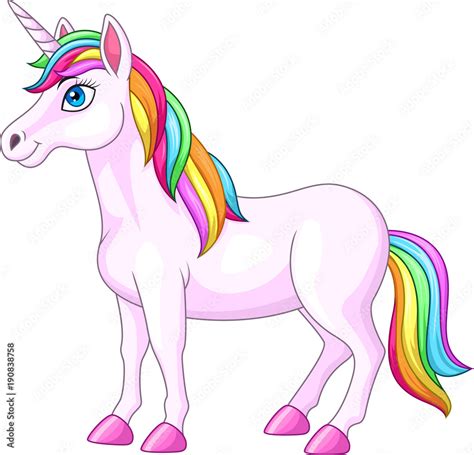 Cartoon rainbow unicorn horse Stock Vector | Adobe Stock