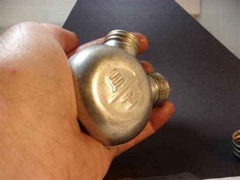 Unissued Surplus Russian Dual Chambered Oilsolvent Metal Bottle