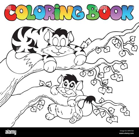 Coloring book with two cats Stock Vector Image & Art - Alamy