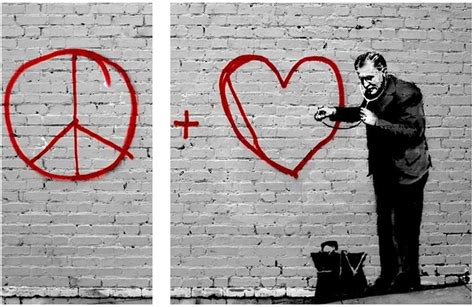 Amazon Alonline Art Doctor Peace Love Heart By Banksy Print On