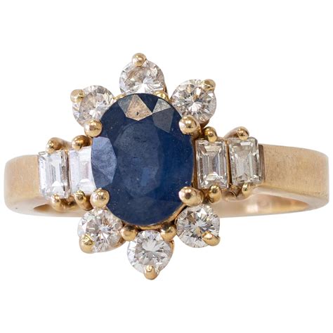 Karat Yellow Gold Diamond And Sapphire Ring At Stdibs Karat