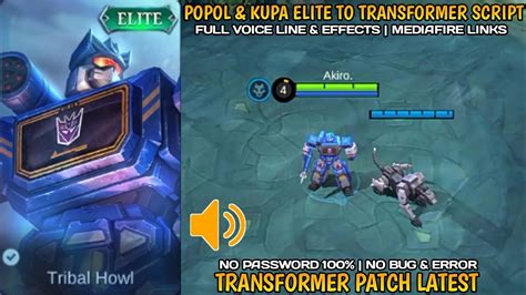 Popol And Kupa Elite To Transformer Soundwave Ravage Skin Script