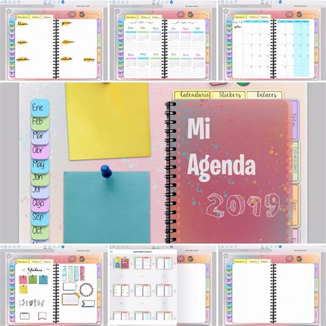 Agenda Digital 2019 Stranger Things Notebook Stickers Supplies Digital Paper Printable