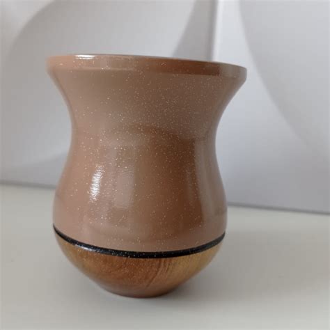 Cuia De Madeira Imbuia Bago Nude Glitter Shopee Brasil