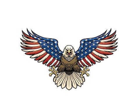 Eagle American Hawk Bird Flag Patriotic Animal Sign Banner Sticker Dec