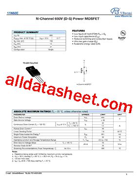 11N60E データシート PDF VBsemi Electronics Co Ltd