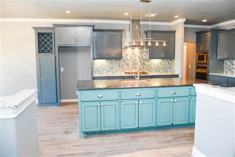 Aqua Blue Kitchen Cabinets - CABINET HDR