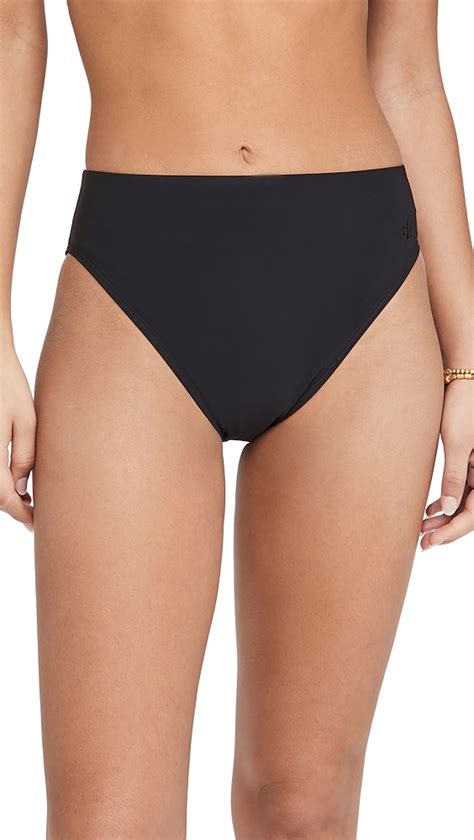 Tory Burch Solid High Leg High Waist Bikini Bottoms Shopbop