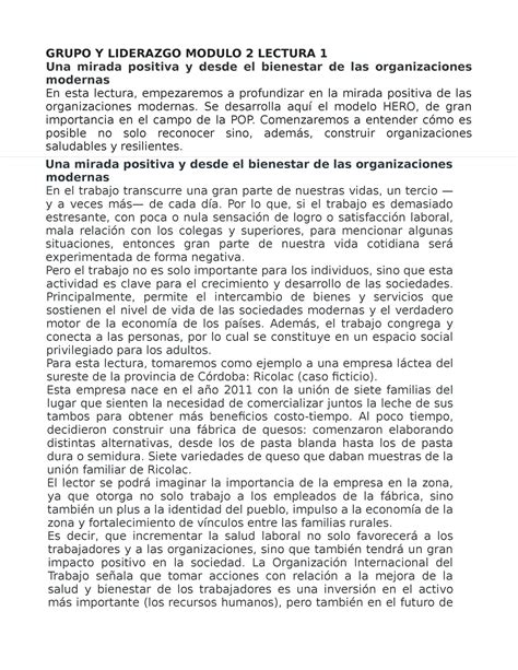 Modulo Completo Editado Grupo Y Liderazgo Modulo Lectura Una