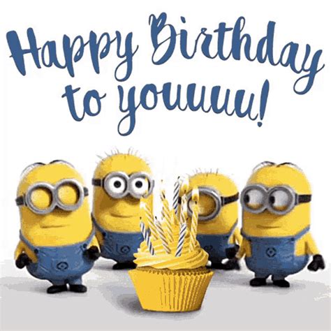 Happy Birthday Greetings GIF - Happy Birthday Greetings Minions - Discover & Share GIFs