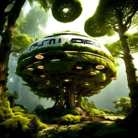 Premium Ai Image Green Space Station