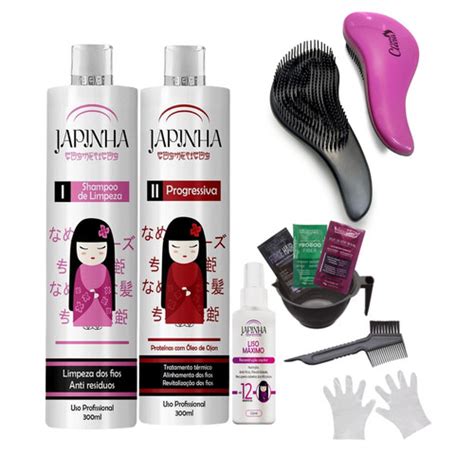 Kit Escova Japonesa 300ml Protetor Termico 120ml Japinha LM Beauty Store