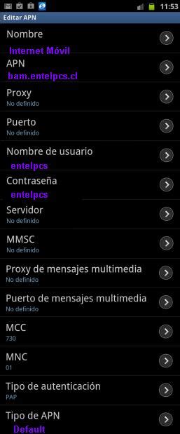 Cómo configurar el APN de Entel Chile en Android