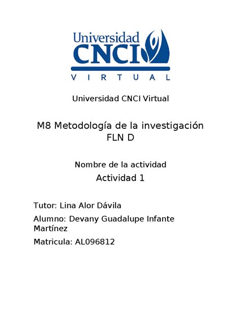 Actividad Metodologia Universidad Cnci Virtual M Metodolog A De