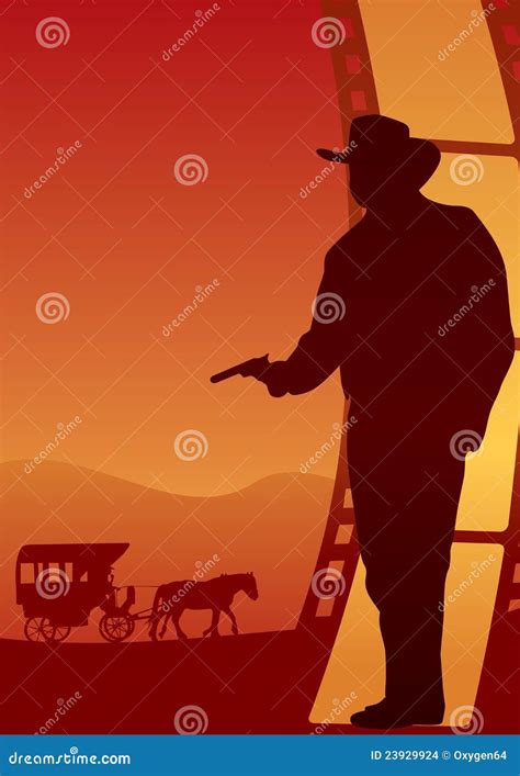 Western Poster Stock Vector Illustration Of Film Design