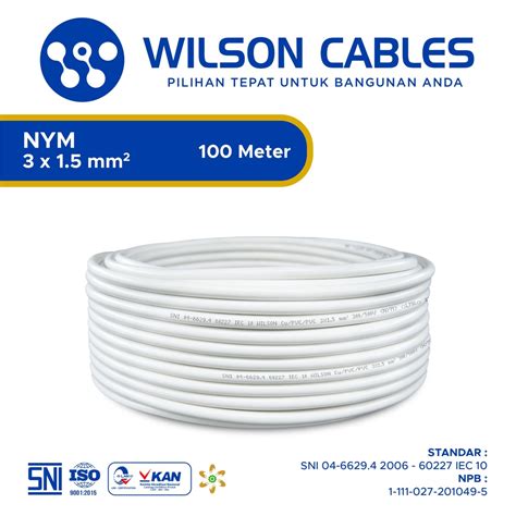 Jual Kabel NYM 3x1 5 Mm2 100 Meter Kabel Tunggal NYM Wilson Cables