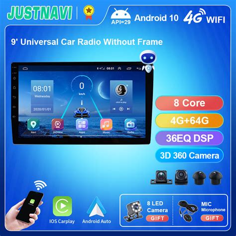 Justnavi Polegada Universal R Dio Do Carro Multim Dia Player Carro