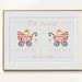 Twins Cross Stitch Birth Sampler Pdf New Baby Announcement Birth Record