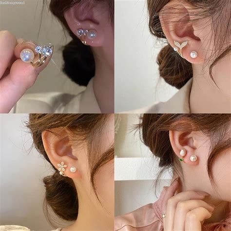 Silver Ear Stud New Trend Fashion Dangler Simple Ins Popular Pearl