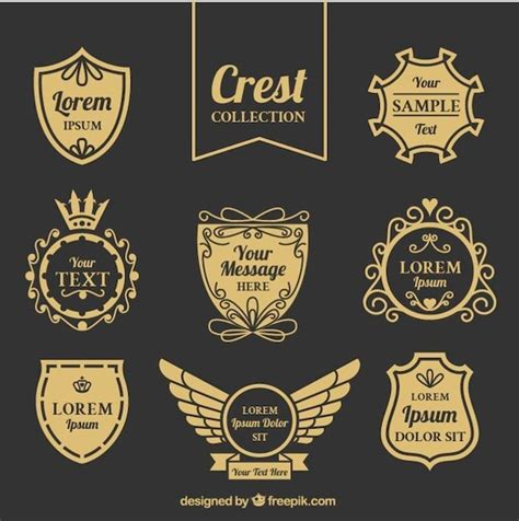 Elegant Shield Shape Elegant Golden Shield Machine Embroidery Design