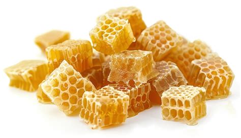 Premium Photo Sweet Honeycombs On White Background