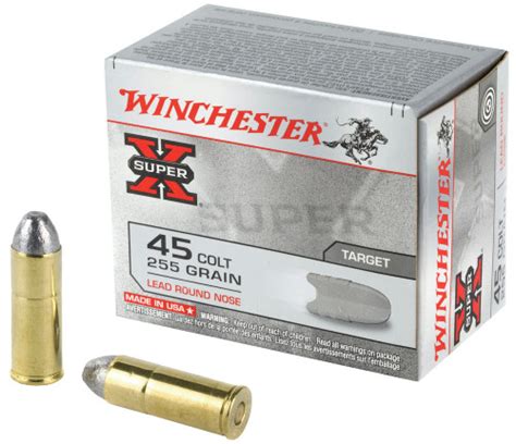 Winchester Super X 45 Long Colt 255 Grain Lead Round Nose Lrn X45cp2