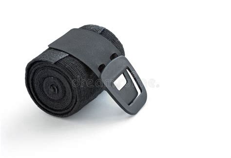 Rolled Black Elastic Bandage With Clip Fastener Stock Photo Image Of