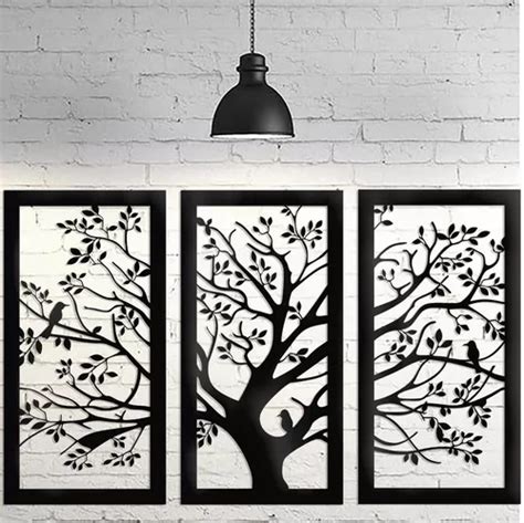 Cuadro Triptico Arbol De La Vida C3 Calado En Madera 120x60 Mebuscar