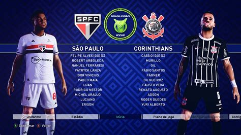 PES 2021 São Paulo x Corinthians 30º Jogo Brasileirão Assaí 2023