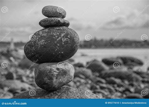 Black And White Stones Balanced Stock Photo Image Of Relaxation Like