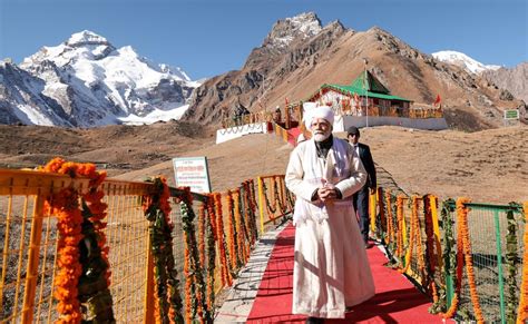 In Pics Pm Modi In Traditional Outfit Meditates Near Adi Kailash