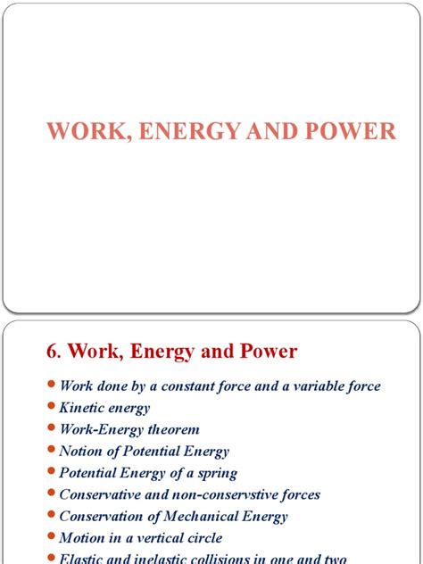 Work, Energy, Power CH6 | PDF