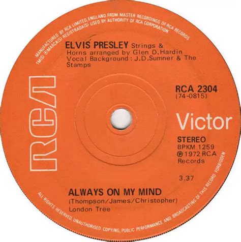 Elvis Presley Always On My Mind Separate Ways Picclick Uk