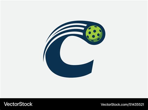 Pickleball Logo With A Combination Of Letter C Vector Image