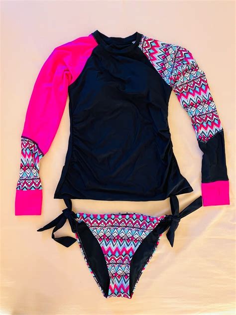 Schwimm Set Gr M Tankini Bikini Badeanzug Surfkleidung Rashguard EBay