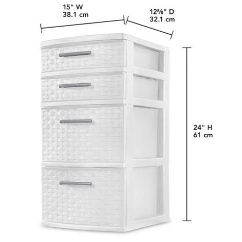 Sterilite Drawer Weave Tower White