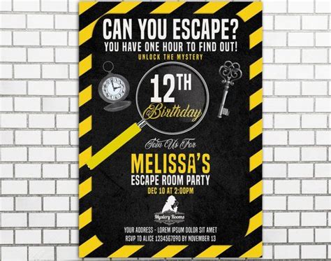 Escape Room Invitations Escape Room Party Escape Room Invites Escape Room Birthday Invitation My