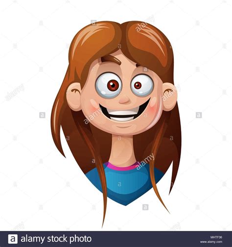 Tête De Cartoon Girl Smiley Rigolo Image Vectorielle Stock Alamy