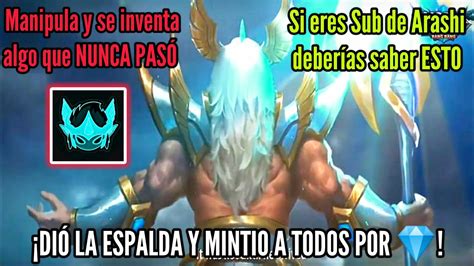 Arashi Miente A Sus Suscriptores Por Diamantes Defensa Absoluta Con