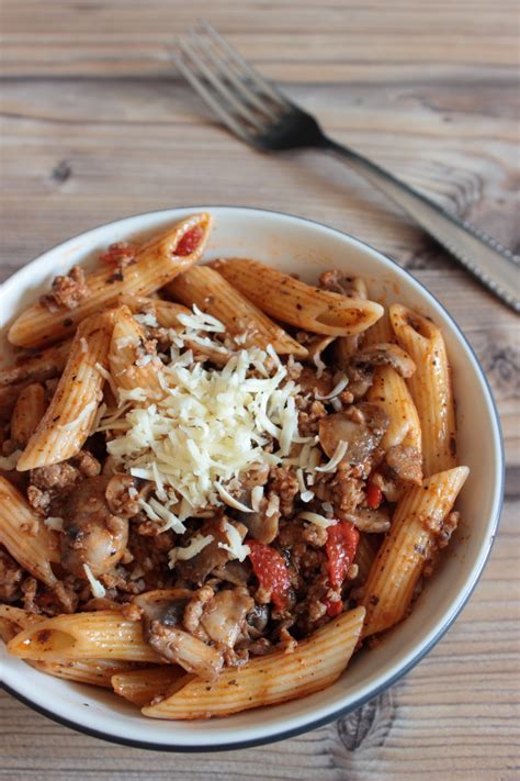 Macarrones Con Carne Picada Y Champiñones