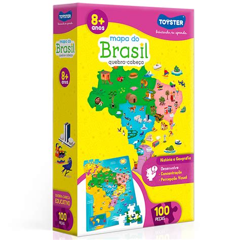 Quebra Cabeca Mapa Do Brasil Pecas Toyster Quebra Cabeca