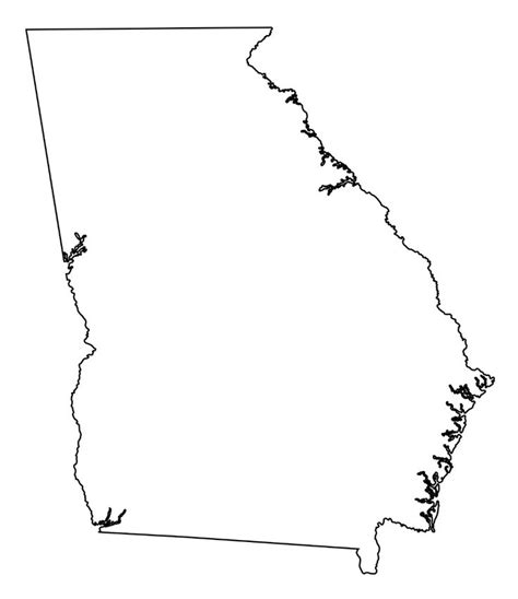 Georgia Blank Outline Map Large Printable Map