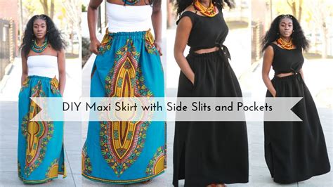 Easy Diy Maxi Skirt With Side Slits And Pockets Part Youtube