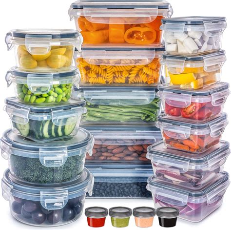 Buy Set Of 40 20 Containers 20 Lids Airtight Food Storage Container