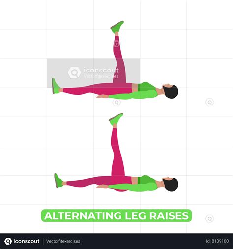 Best Woman Doing Alternating Leg Raises Illustration Download In Png And Vector Format